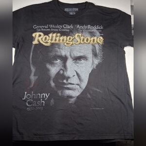 Johnny Cash T-shirt Rolling Stone Magazine Cover Size XXL Black